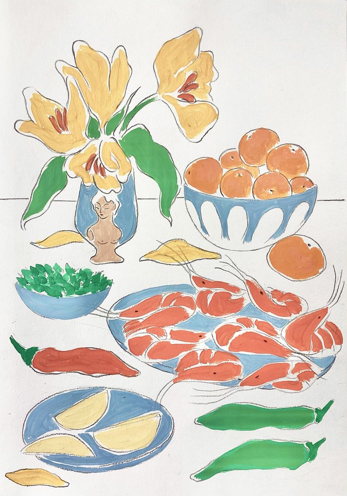Fresh Flowers and Feast by Rushati Chowdhury