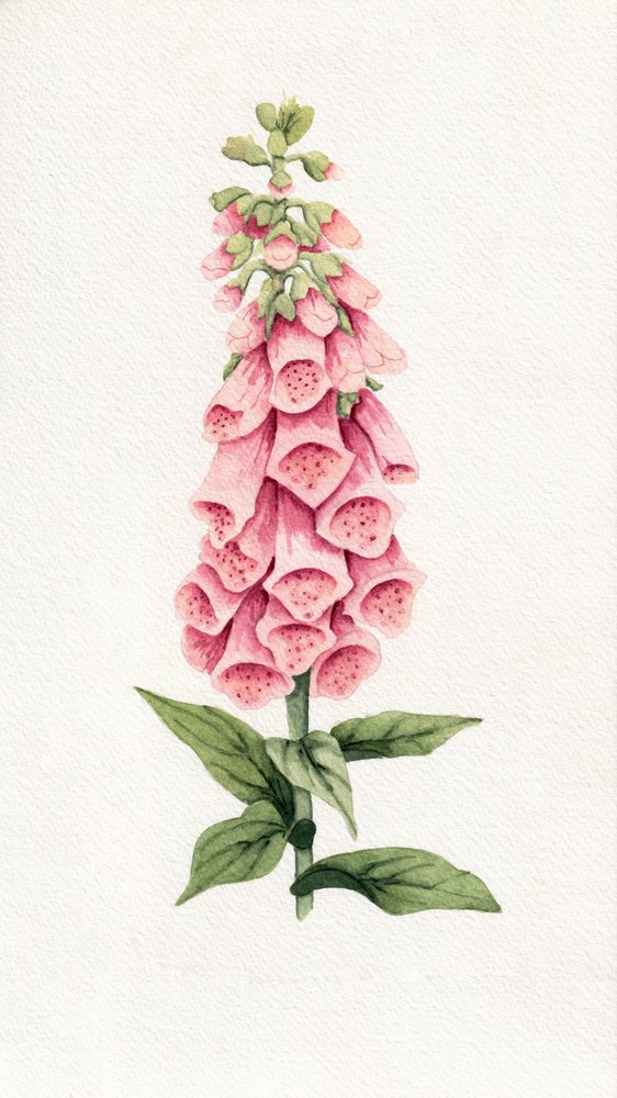 Delicate Pink Foxglove by Salome