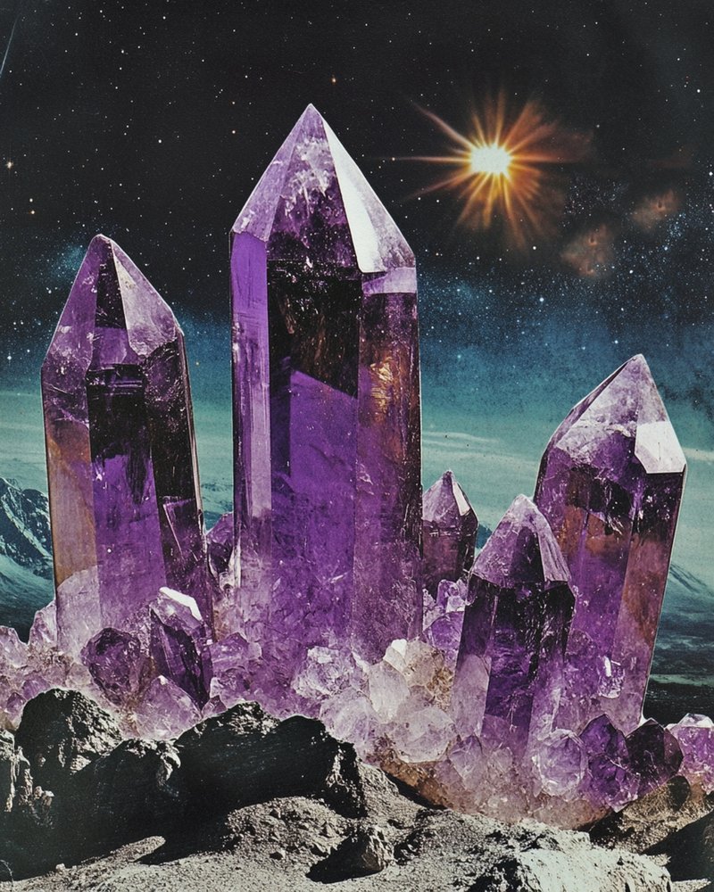 Cosmic Amethyst Landscape by Samantha Hearn