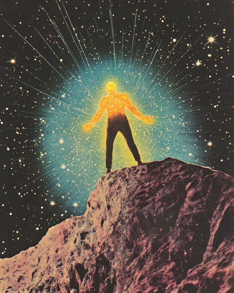 Enlightened Man Cosmic Night by Samantha Hearn