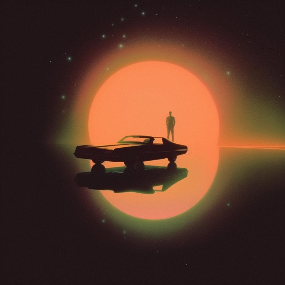 Lone Traveler Orange Planet by Samantha Hearn