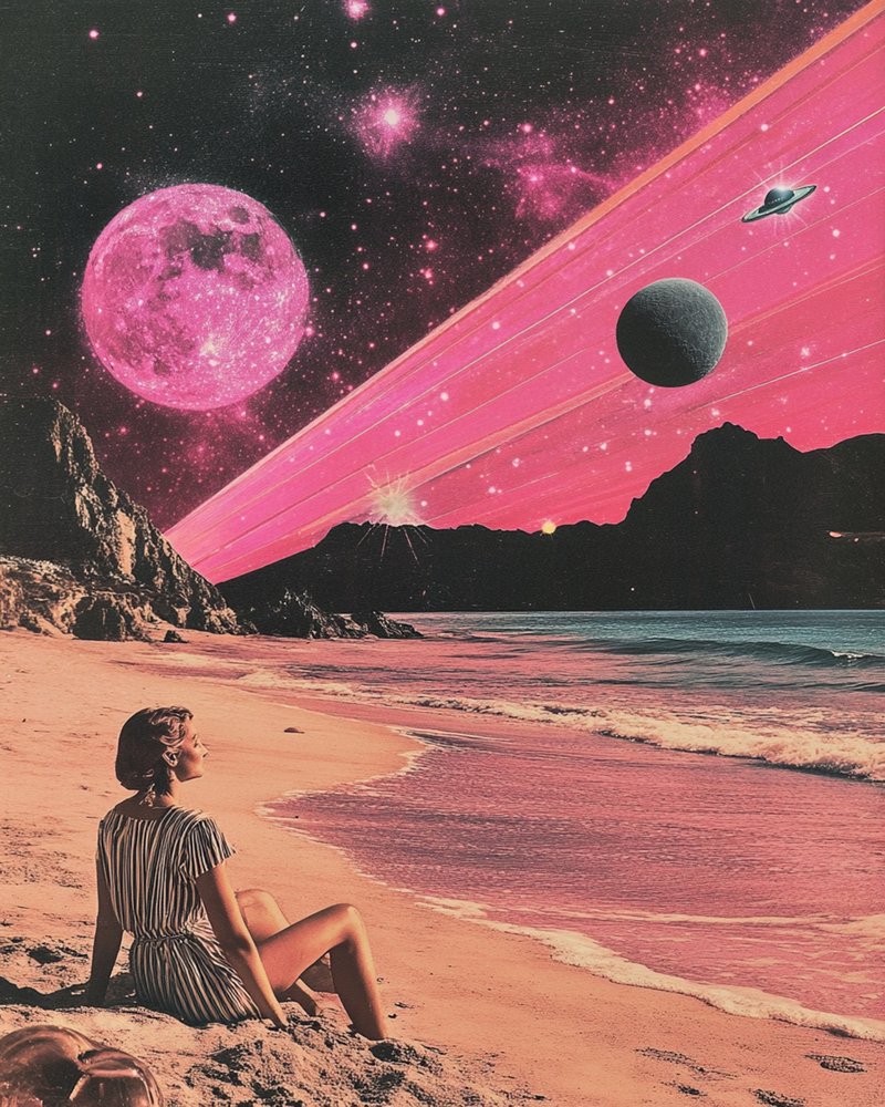 Pink Cosmic Beach by Samantha Hearn