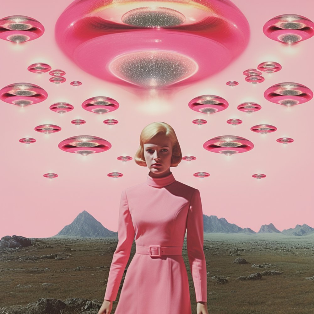Pink UFO Invasion by Samantha Hearn