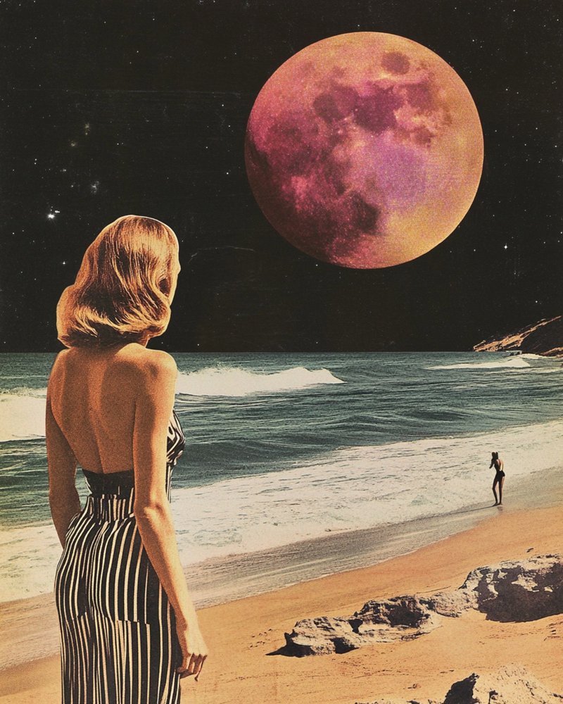Red Moon Beach Dream by Samantha Hearn