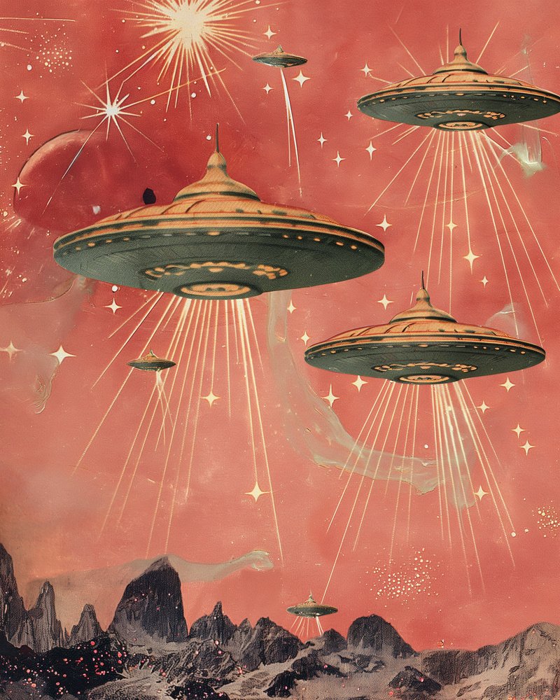 Retro Saucer Invasion by Samantha Hearn