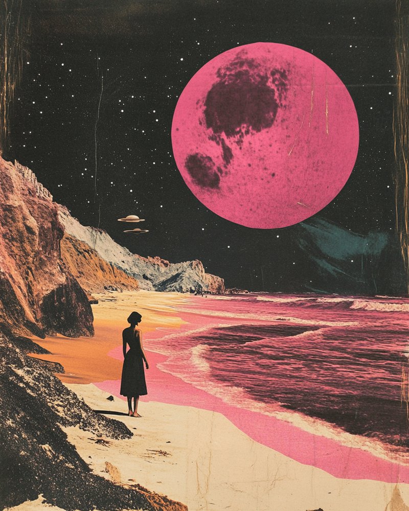 Woman Under Pink Moon by Samantha Hearn