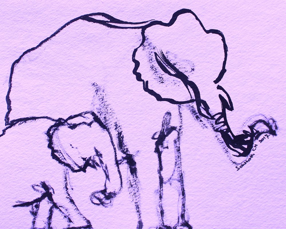 Abstract Elephant Family by Santhosh ch