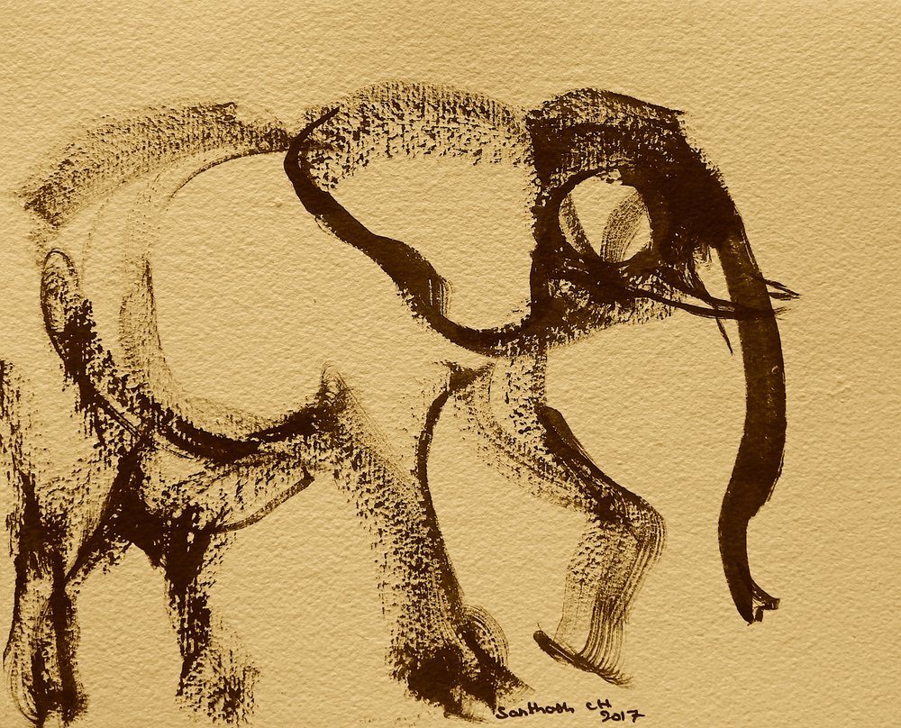 Abstract Elephant Sketch by Santhosh ch