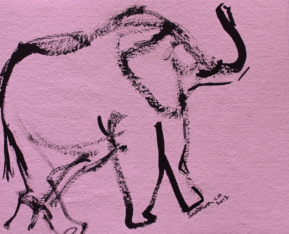 Abstract Pink Elephant by Santhosh ch