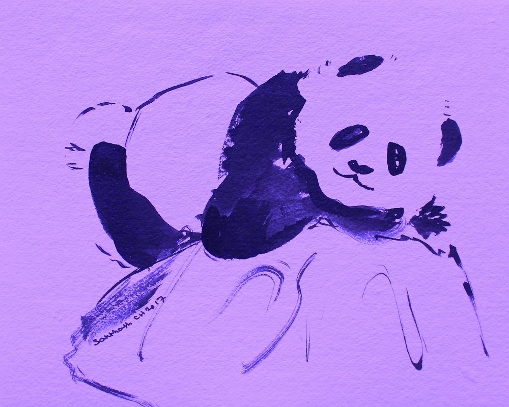 Cute Purple Panda by Santhosh ch