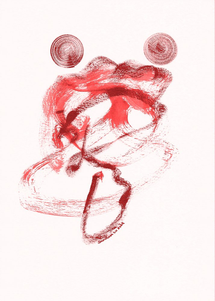Dynamic Red Abstract by Santhosh ch