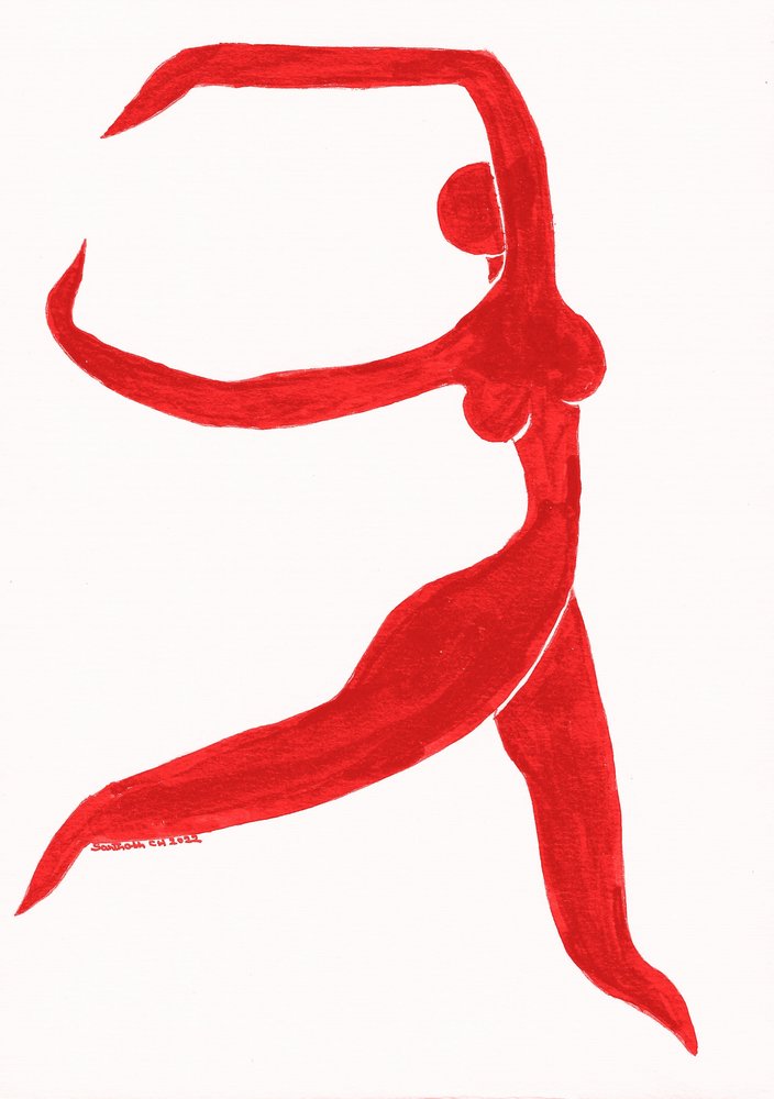 Graceful Red Dancer by Santhosh ch