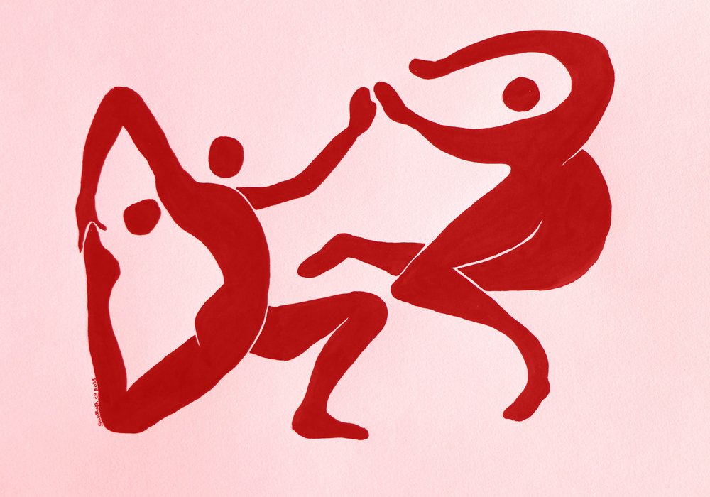 Graceful Red Figures by Santhosh ch