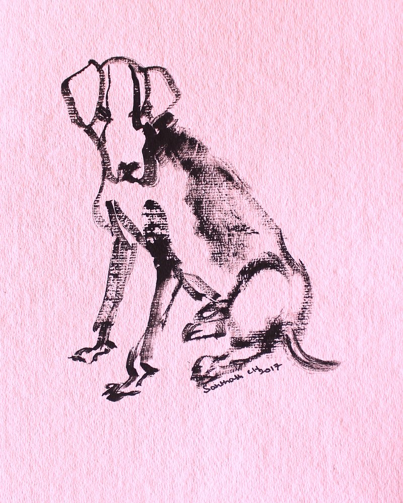 Ink Dog Sketch by Santhosh ch