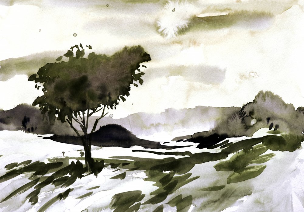 Lone Tree Landscape by Santhosh ch