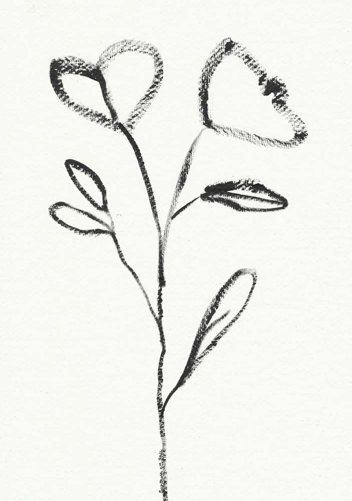 Minimalist Flower Sketch by Santhosh ch