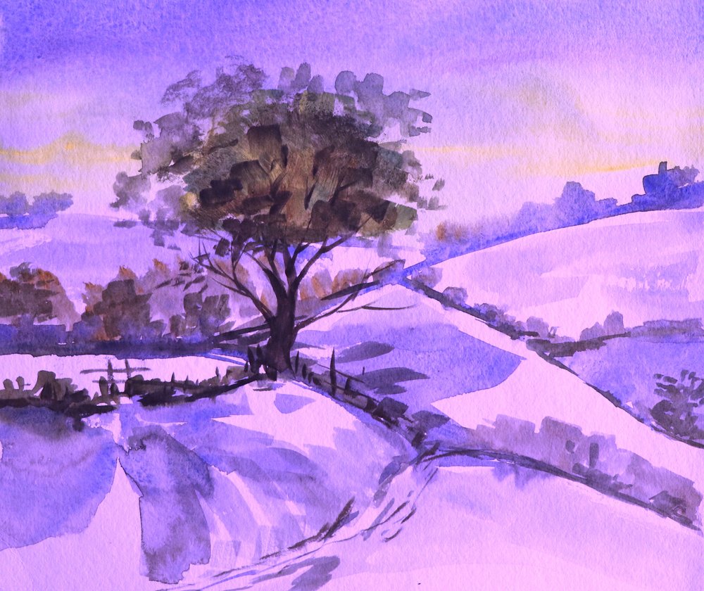 Purple Winter Landscape by Santhosh ch