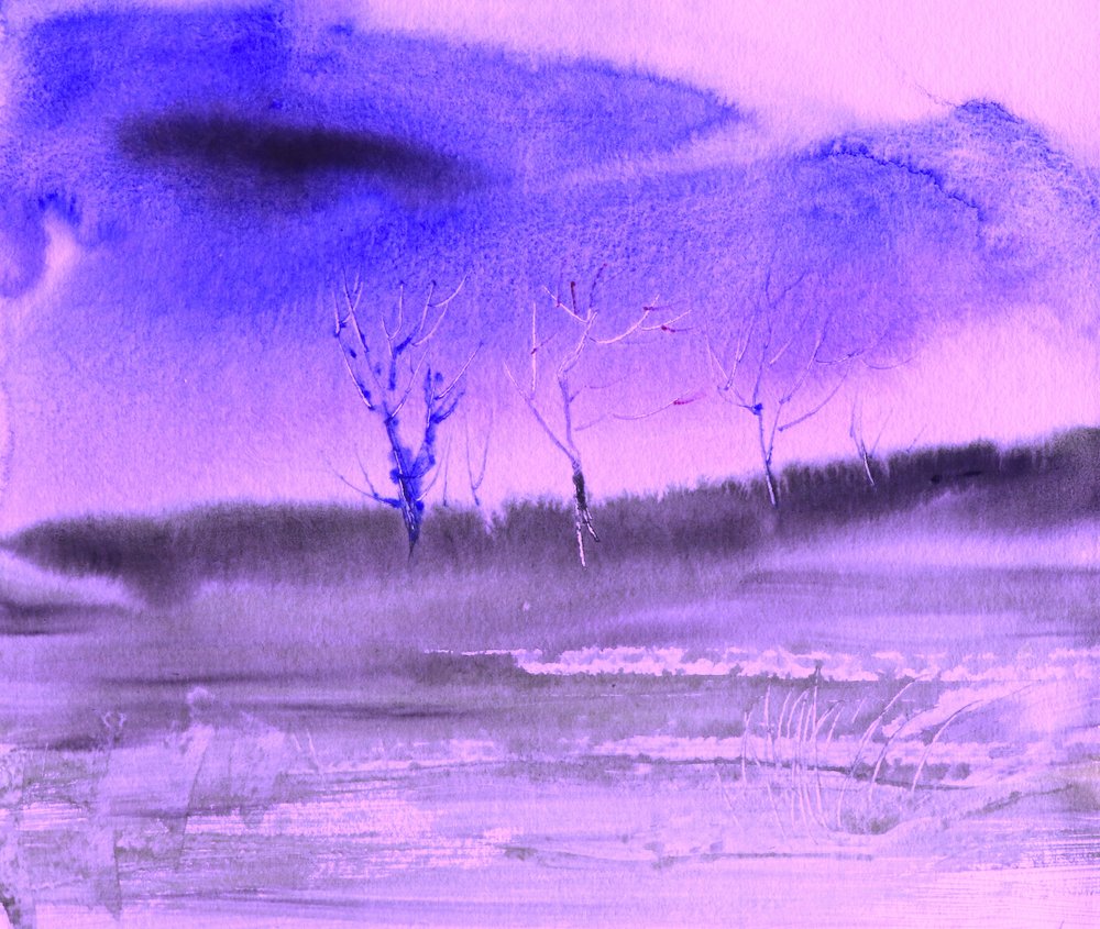 Purple Winter Landscape by Santhosh ch