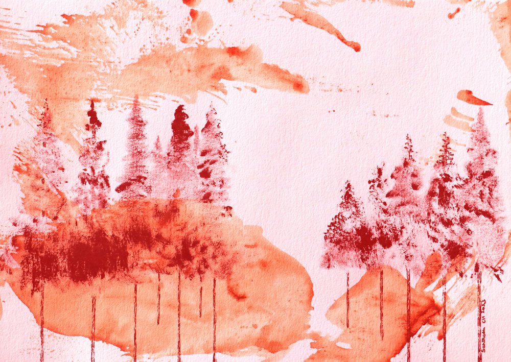 Red Forest Serenity by Santhosh ch