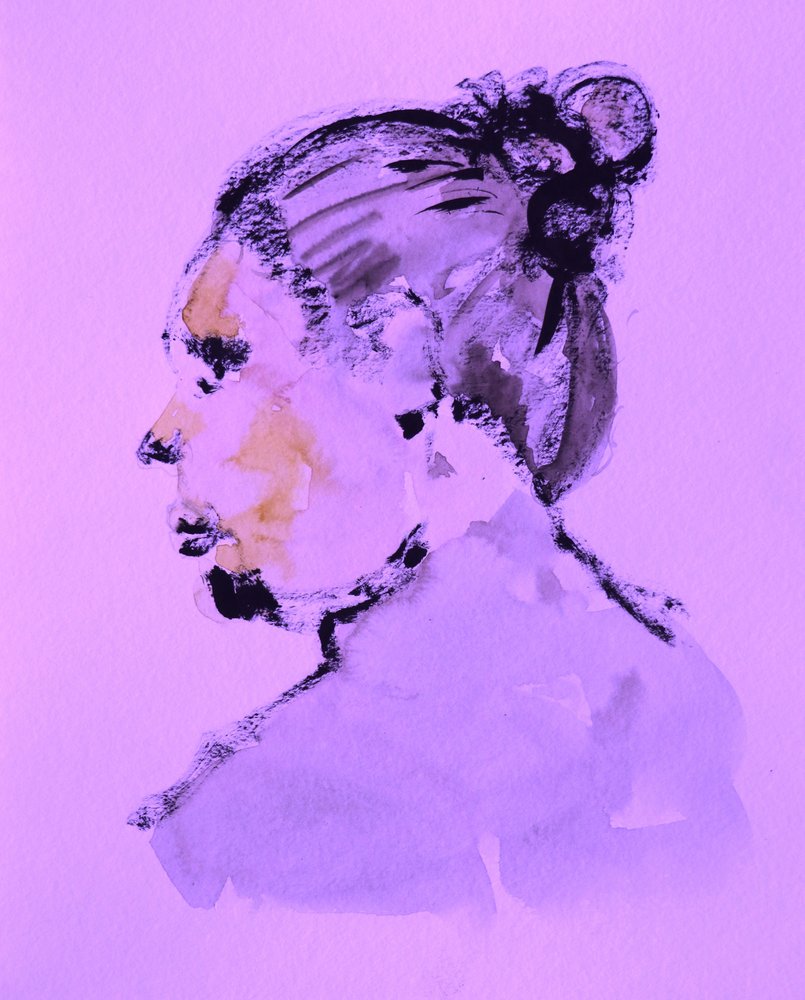 Serene Profile Drawing by Santhosh ch