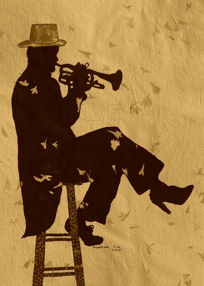 Soulful Trumpeter Silhouette by Santhosh ch