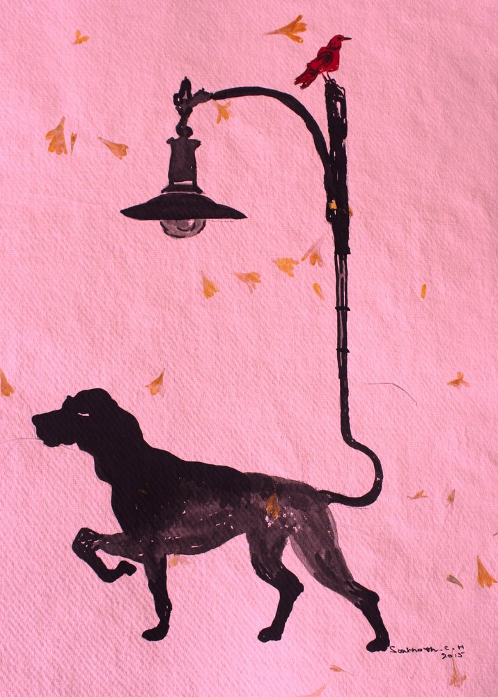 Whimsical Dog Stroll by Santhosh ch