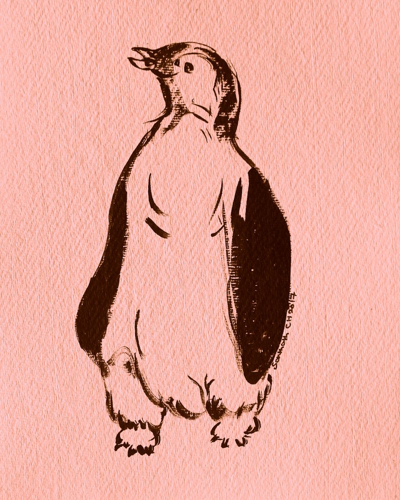 Whimsical Standing Penguin by Santhosh ch