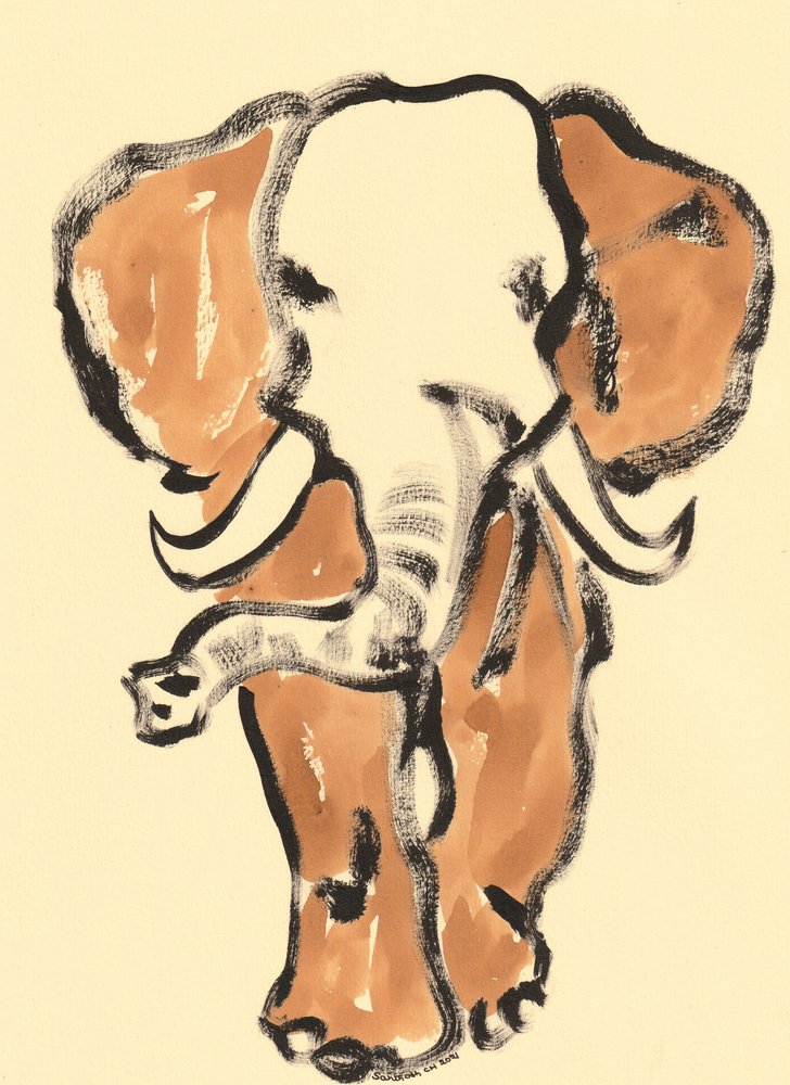 Wild Elephant Sketch by Santhosh ch