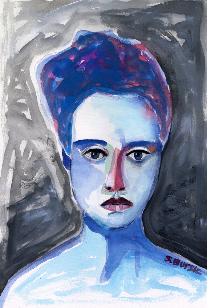 Intense Blue Portrait by Sharyn Bursic