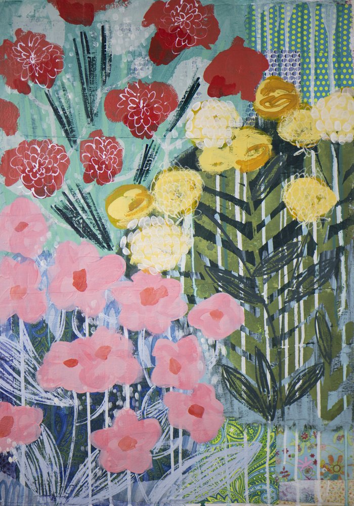 Colorful Abstract Garden by Shelley Hampe