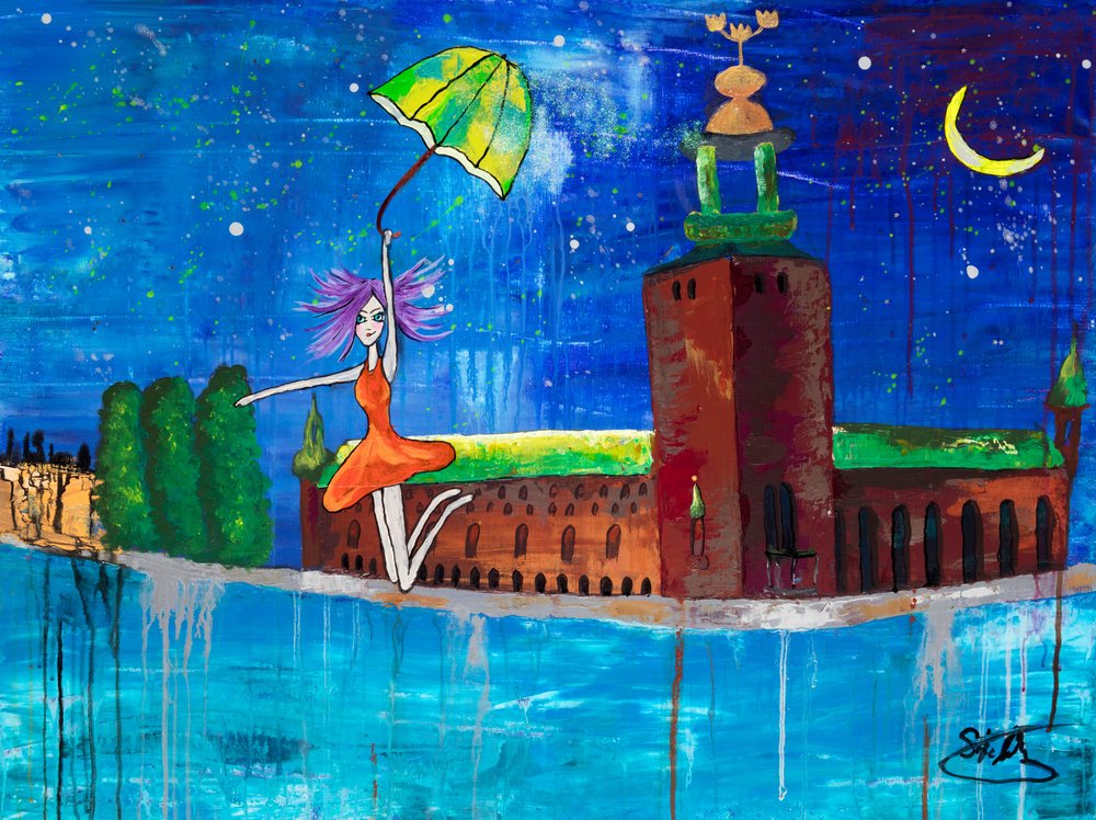 Whimsical Girl Stockholm Night by Sofia Toborg