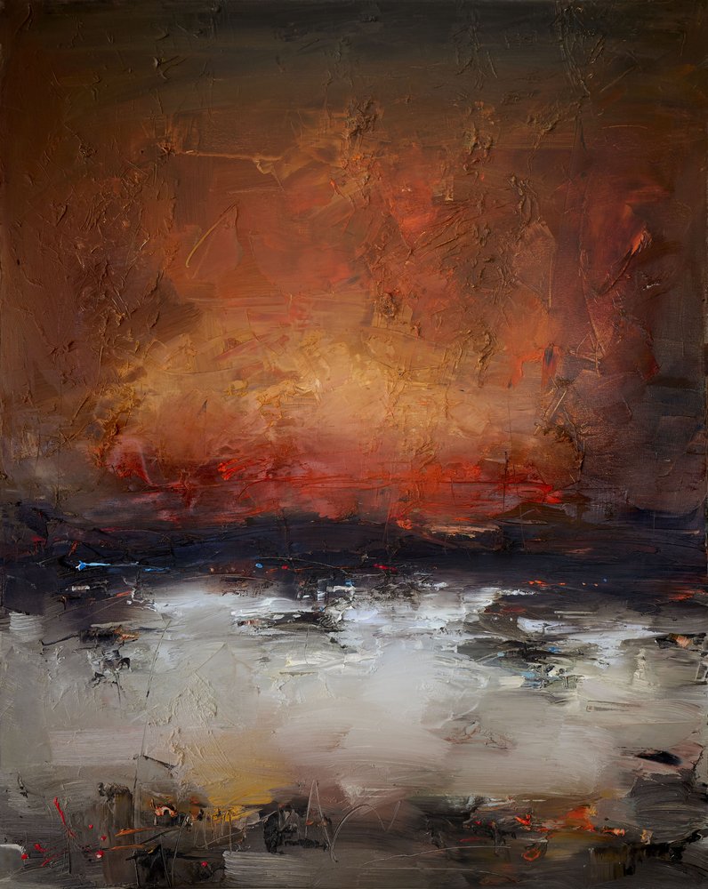 Fiery Abstract Landscape by Stanislav Lazarov