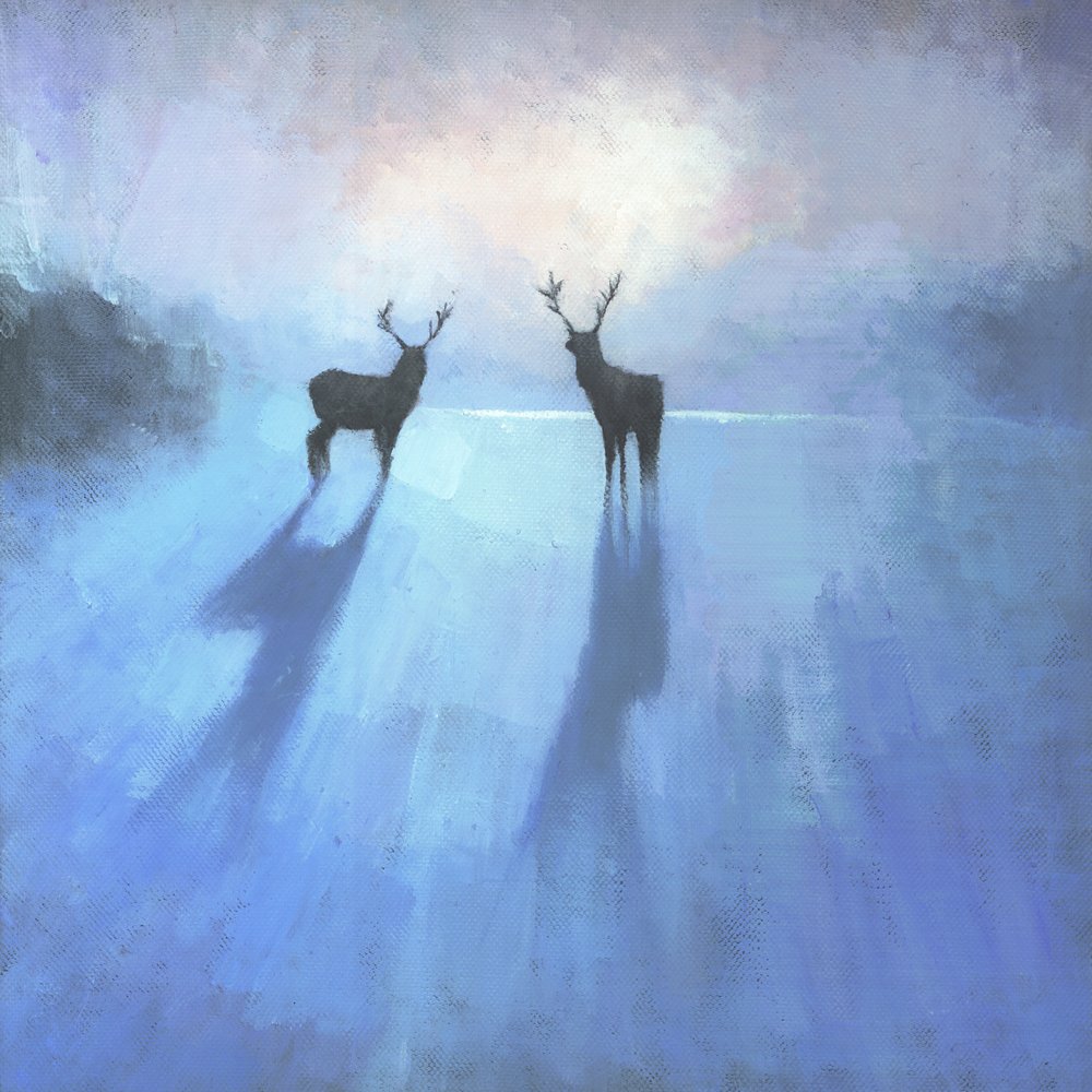 Majestic Winter Stags by Steve Mitchell