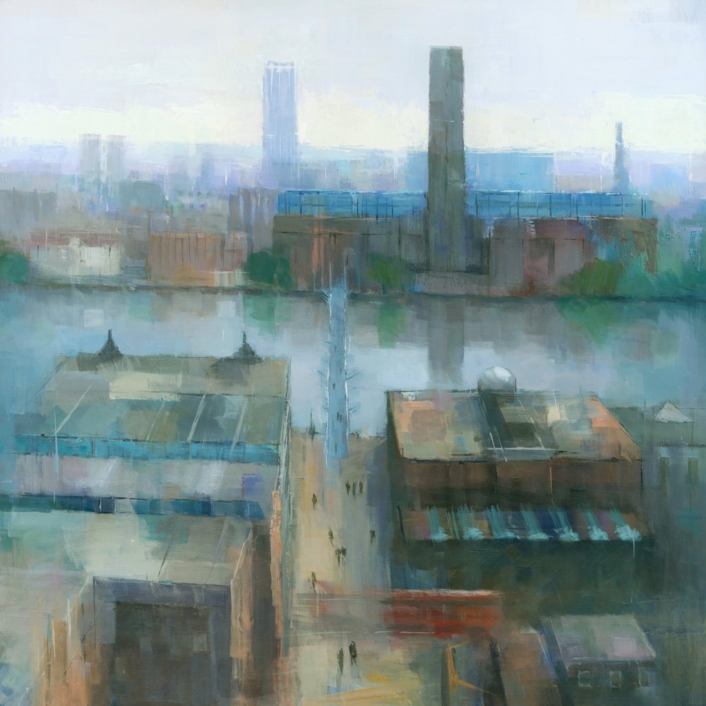 Misty Urban Riverside by Steve Mitchell