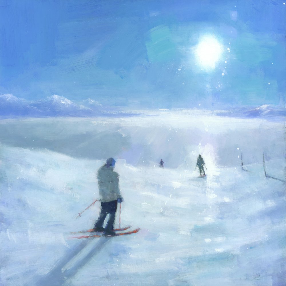 Sunny Mountain Skiing by Steve Mitchell