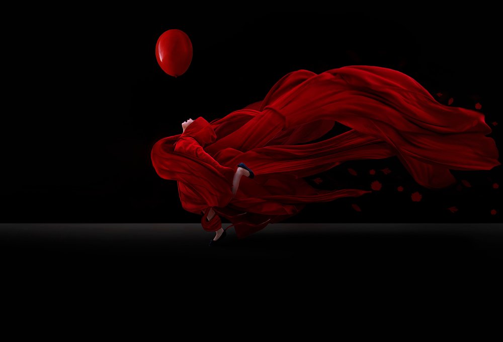 Red Fabric Dance by Sulaiman Almawash