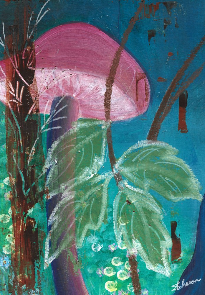 Vibrant Forest Mushroom by Sunet Theron