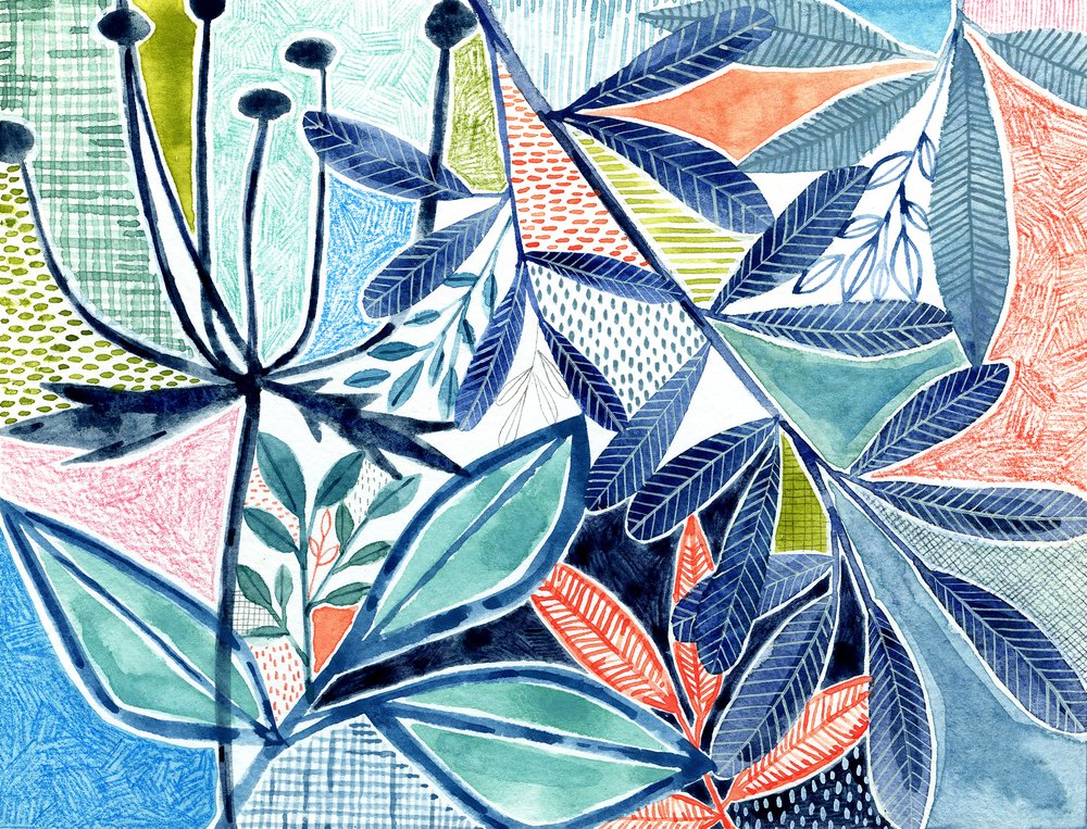 Abstract Botanical Foliage by Susan Black