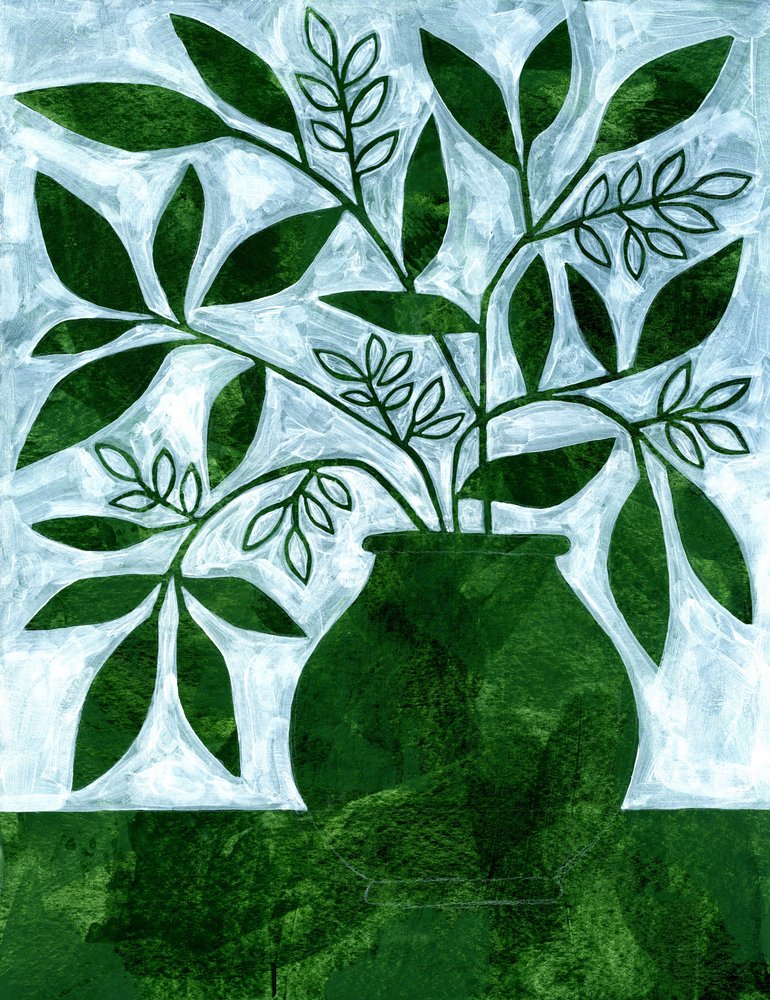 Green Plant Still Life by Susan Black
