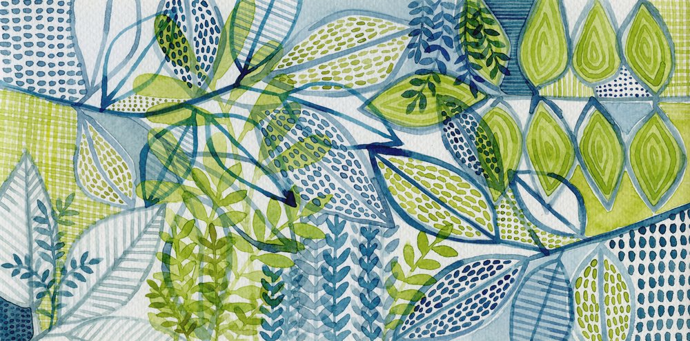 Serene Botanical Leaves by Susan Black