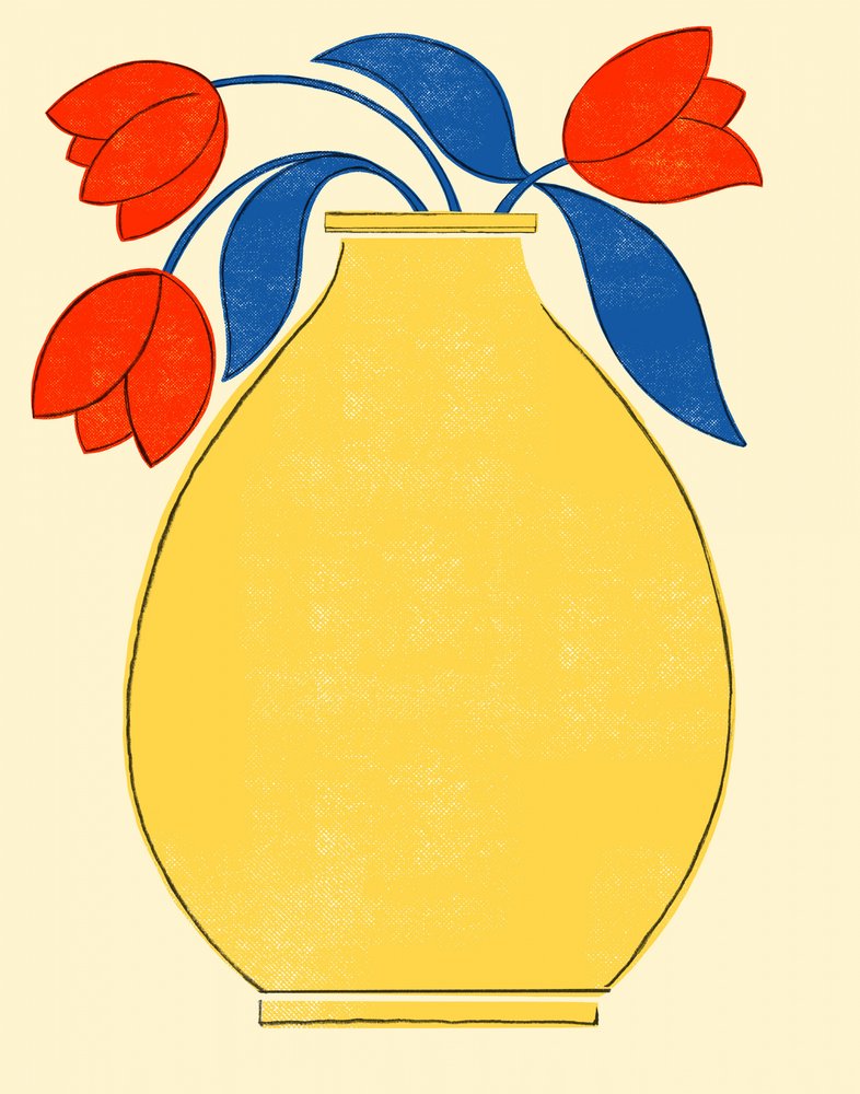 Vibrant Tulips Yellow Vase by Susan Black