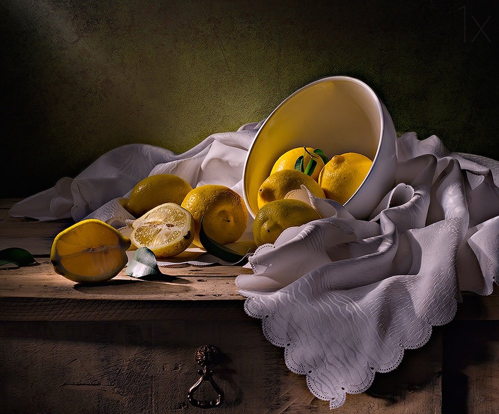 Rustic Lemon Still Life by Svetlana L