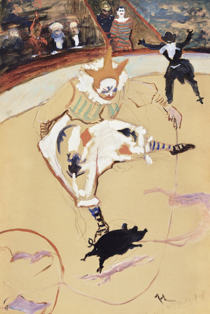 At the Circus Fernando Medrano with a Piglet (ca. 1889) by TOULOUSE LAUTREC