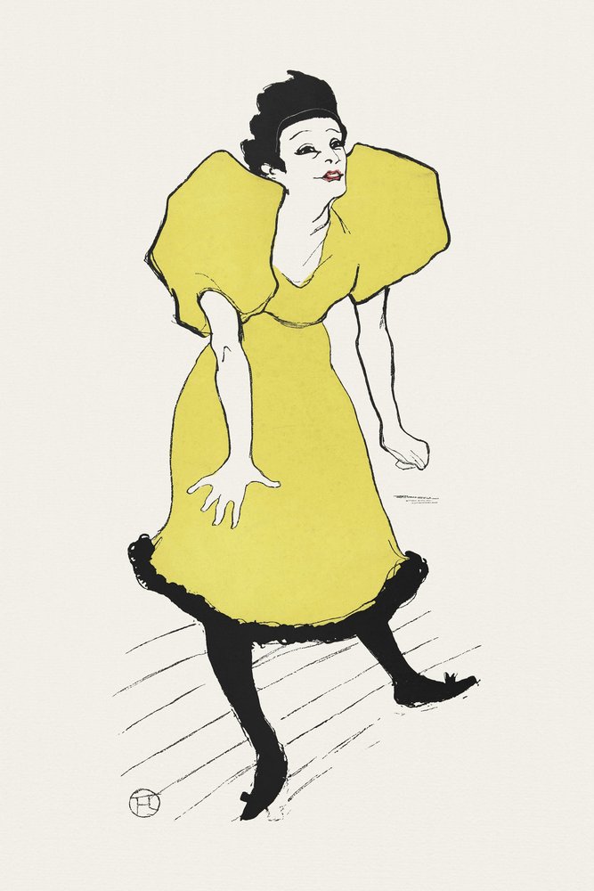 Portrait of Comedienne Polaire on Stage (1895) by TOULOUSE LAUTREC
