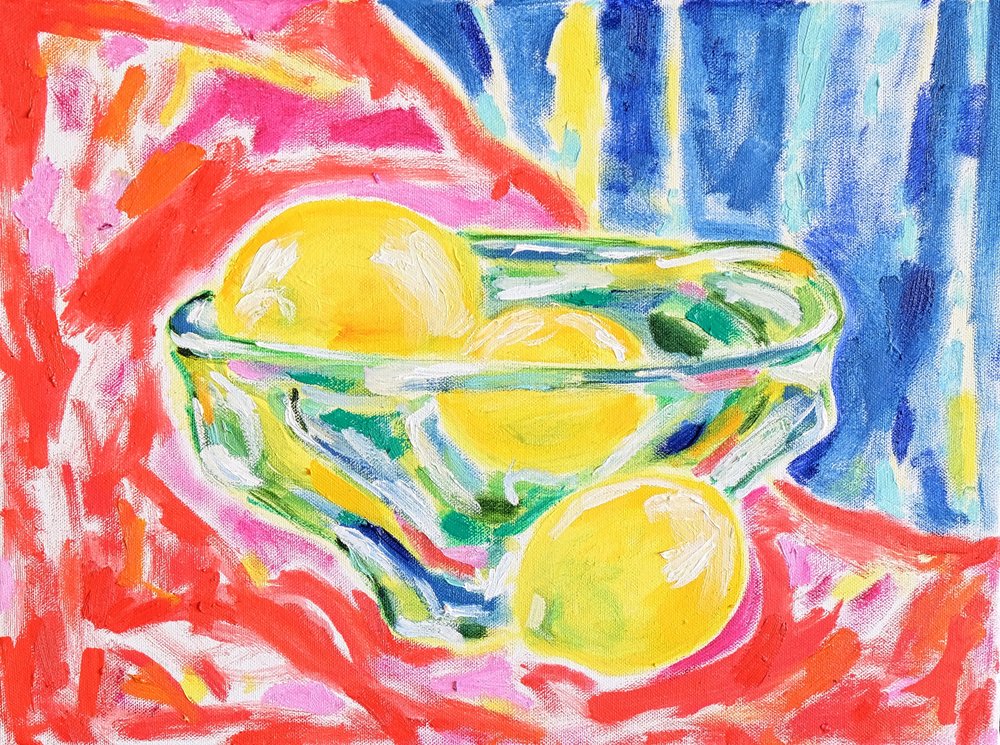 Vibrant Lemons Still Life by Tamara Jare