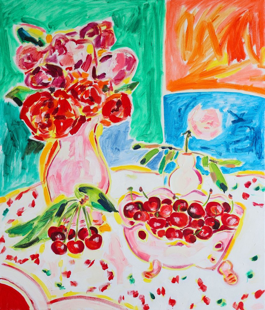 Vibrant Roses Fresh Cherries by Tamara Jare