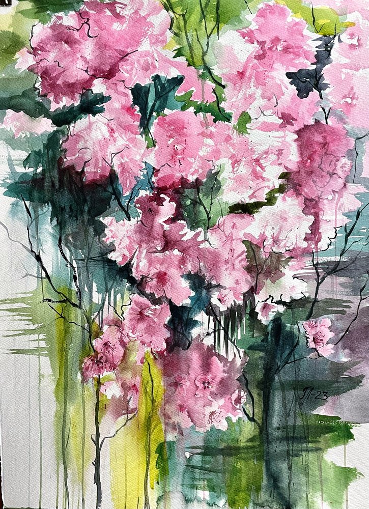 Vibrant Pink Blooms by Tanya Lundmark