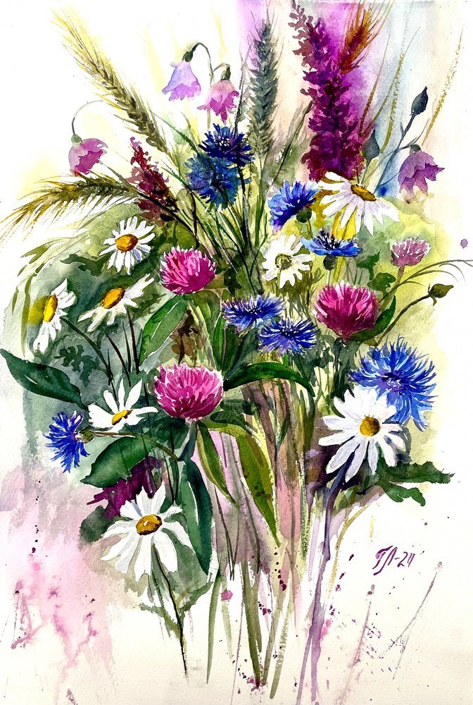 Vibrant Wildflower Bouquet by Tanya Lundmark