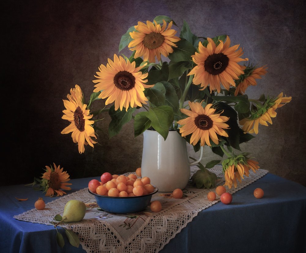 Autumn Sunflower Harvest by Tatyana Skorokhod