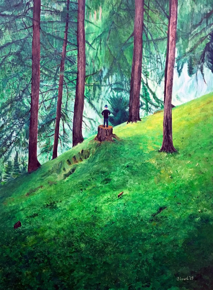Solitary Figure in Forest by Tom Blood